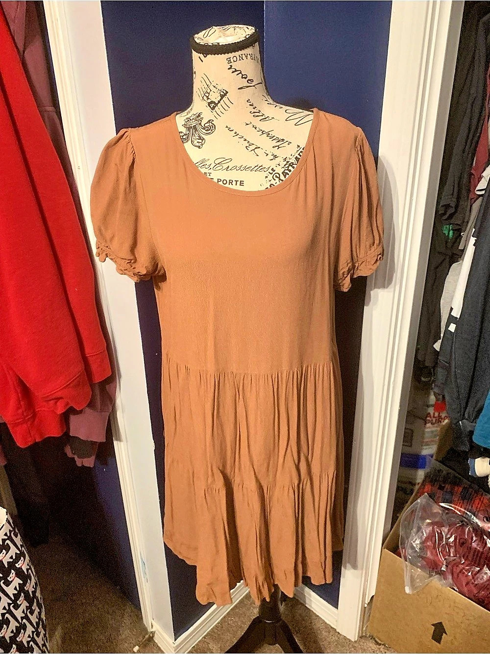 Forever 21 Brown Midi Dress Size large